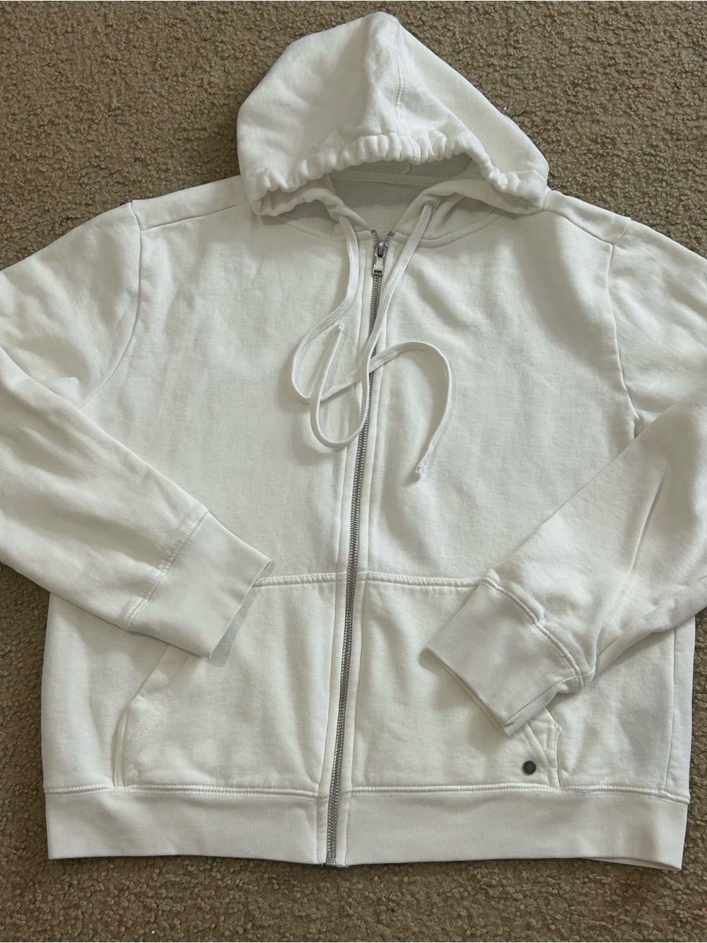 Zadig & Voltaire White Hoodie Women’s Large Comfy Love Full Zip